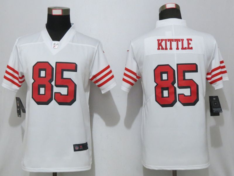Women San Francisco 49ers 85 Kittle Nike White 2019 Color Rush Vapor Untouchable Elite Player Jersey